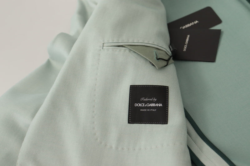 Eleganter mintgrüner Seiden-Cashmere-Blazer