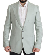 Elegante blazer de seda verde de seda verde menta