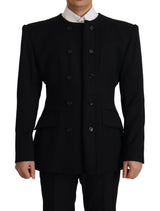 Elegant Slim Fit Double Breasted Wool Blazer