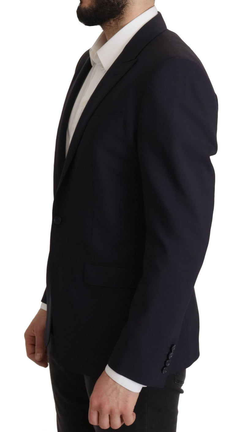 Elegante Blazer Slim Blazer Slim Navy Wool