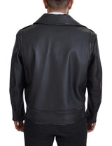 Elegante schwarze Lederbikerjacke