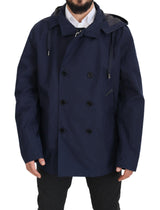 Elegante doppelte Blue Parka-Jacke