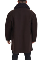 Elegante dunkelbraune Schleifmanteljacke