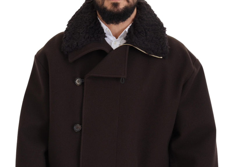 Elegante giacca da cappotto marrone scuro