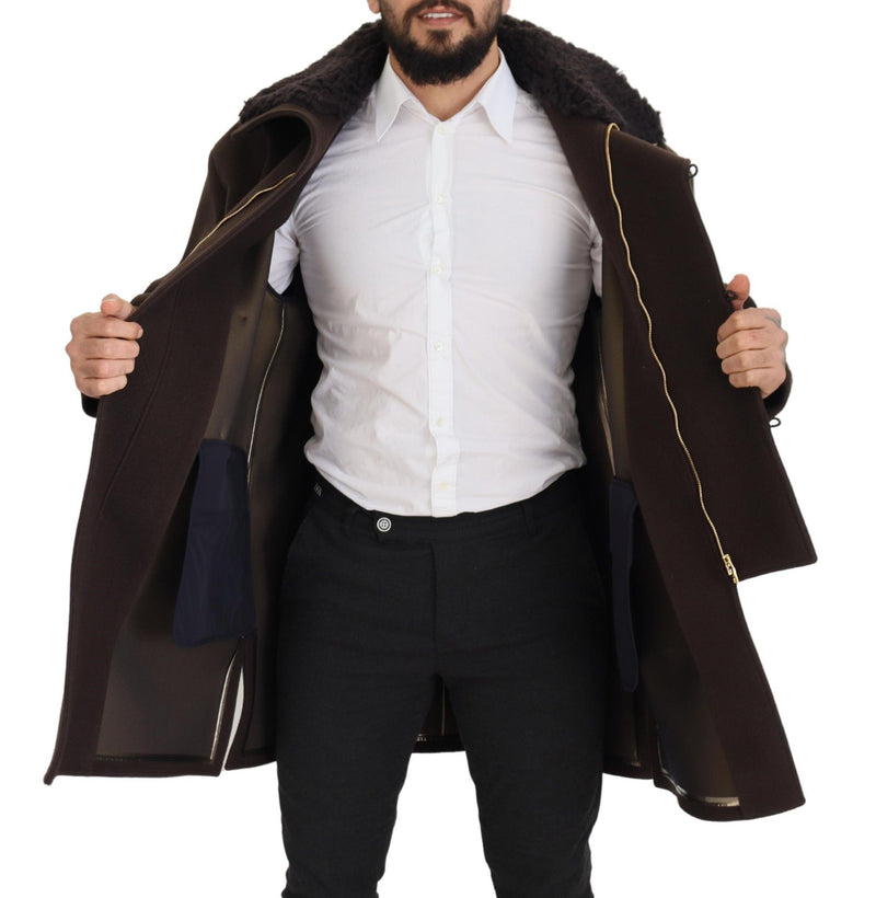 Elegante giacca da cappotto marrone scuro