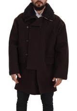 Elegante giacca da cappotto marrone scuro