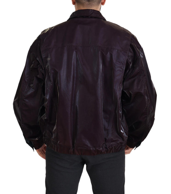 Elegante Bordeaux -Kragenjacke