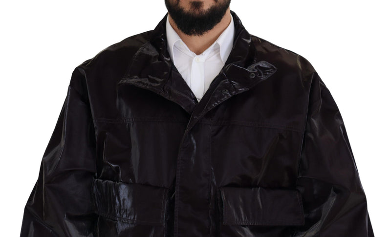 Elegante Bordeaux -Kragenjacke