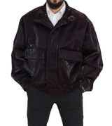 Elegante Bordeaux -Kragenjacke