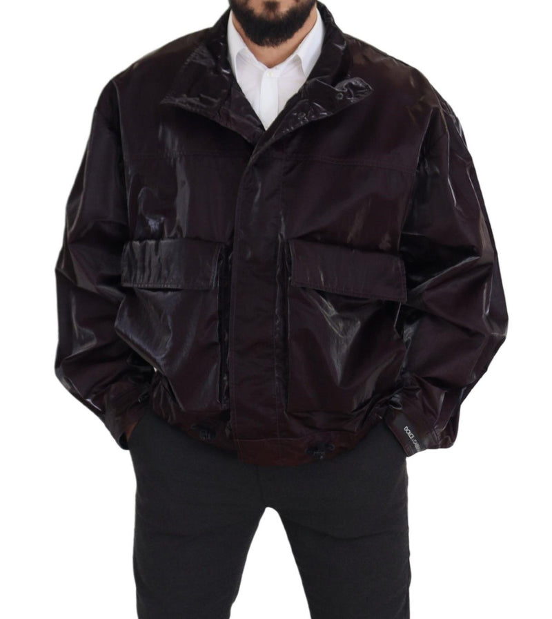 Elegante Bordeaux -Kragenjacke