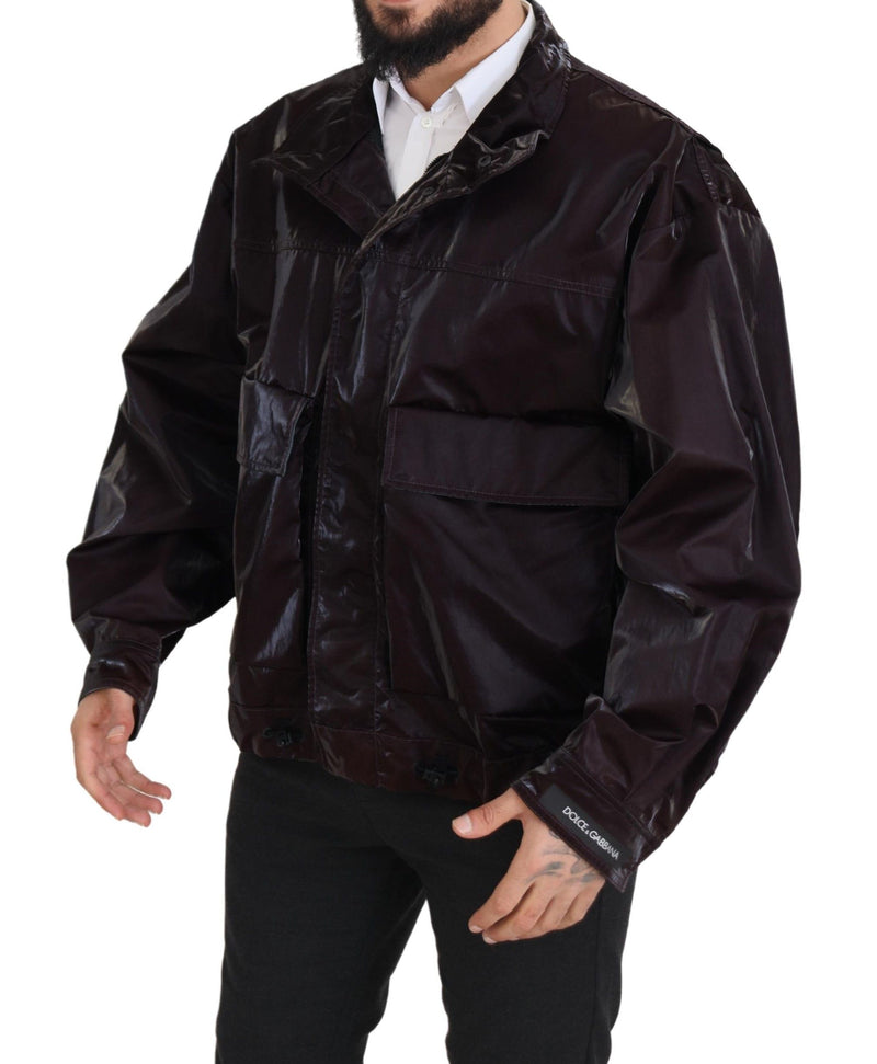 Elegante Bordeaux -Kragenjacke