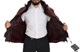 Elegante Bordeaux Full Reißverschluss mit Kapuzejacke