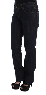 Chic Blue Straight Fit Designer Jeans