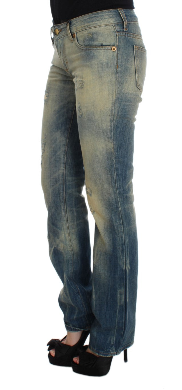 Jean bleu bootcut élégant mince