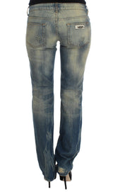 Elegantes jeans azules delgados