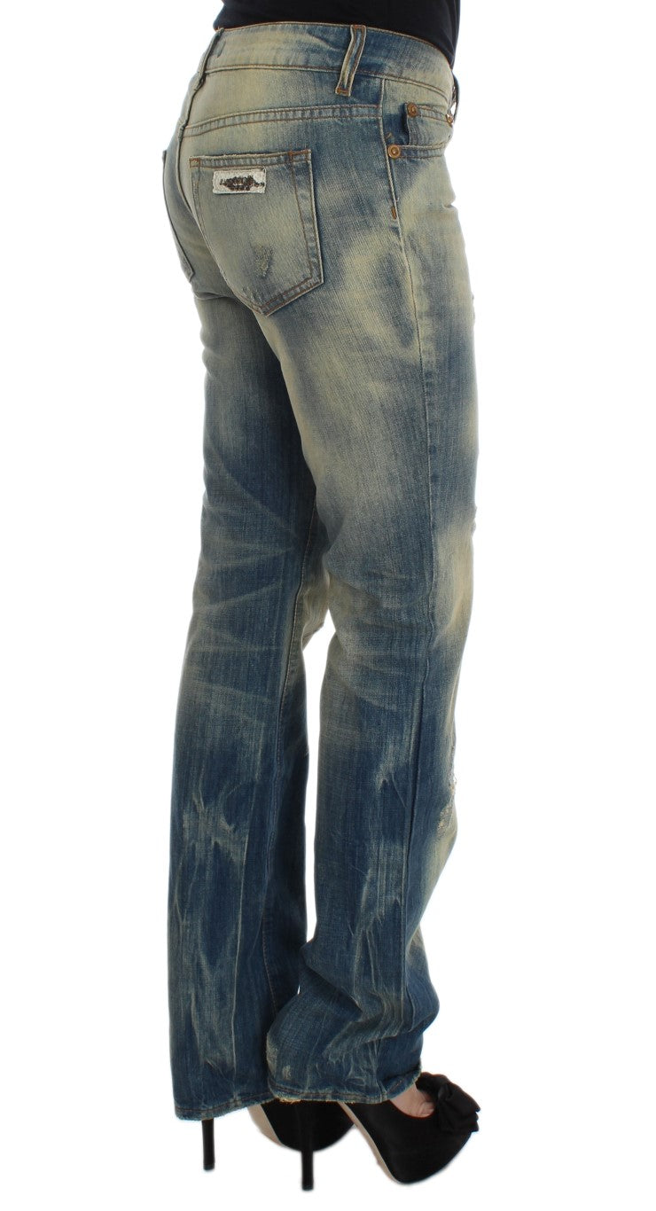 Jean bleu bootcut élégant mince