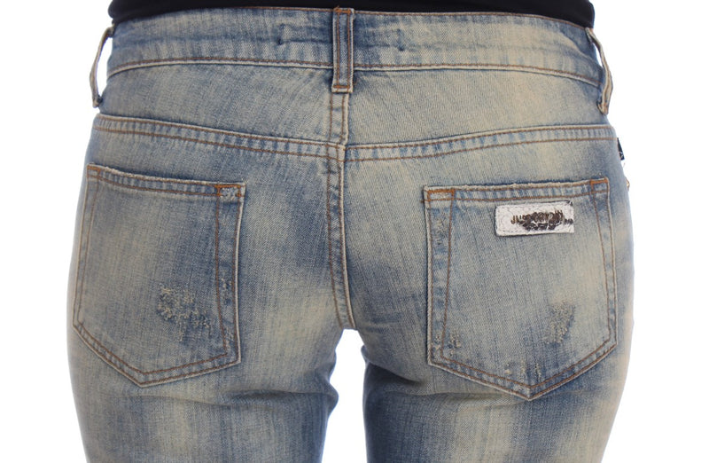 Elegante schlanke Bootcut Blue Jeans