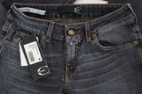 Jeans di lavaggio blu verde diamanti in forma slim