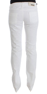 Jeans di cotone bianco chic slim fit