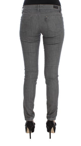 Chic Grey Slim Fit Designer Jeans