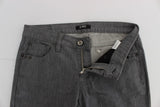 Chic Grey Slim Fit Designer Jeans