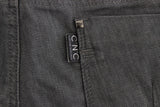 Chic Grey Slim Fit Designer Jeans