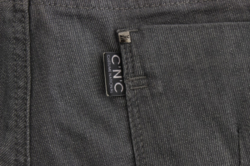 Jeans de diseñador grises grises delgados