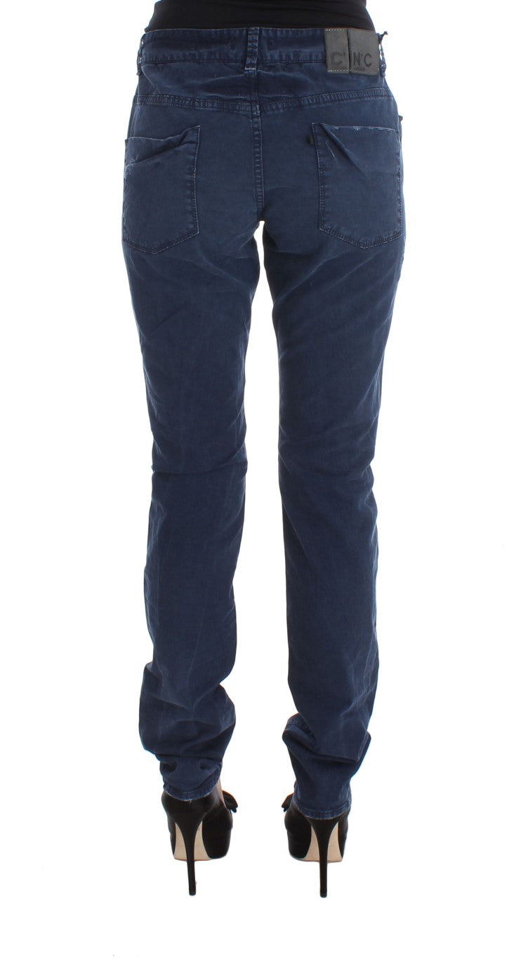 Schicke regelmäßige Fit Blue Denim Jeans