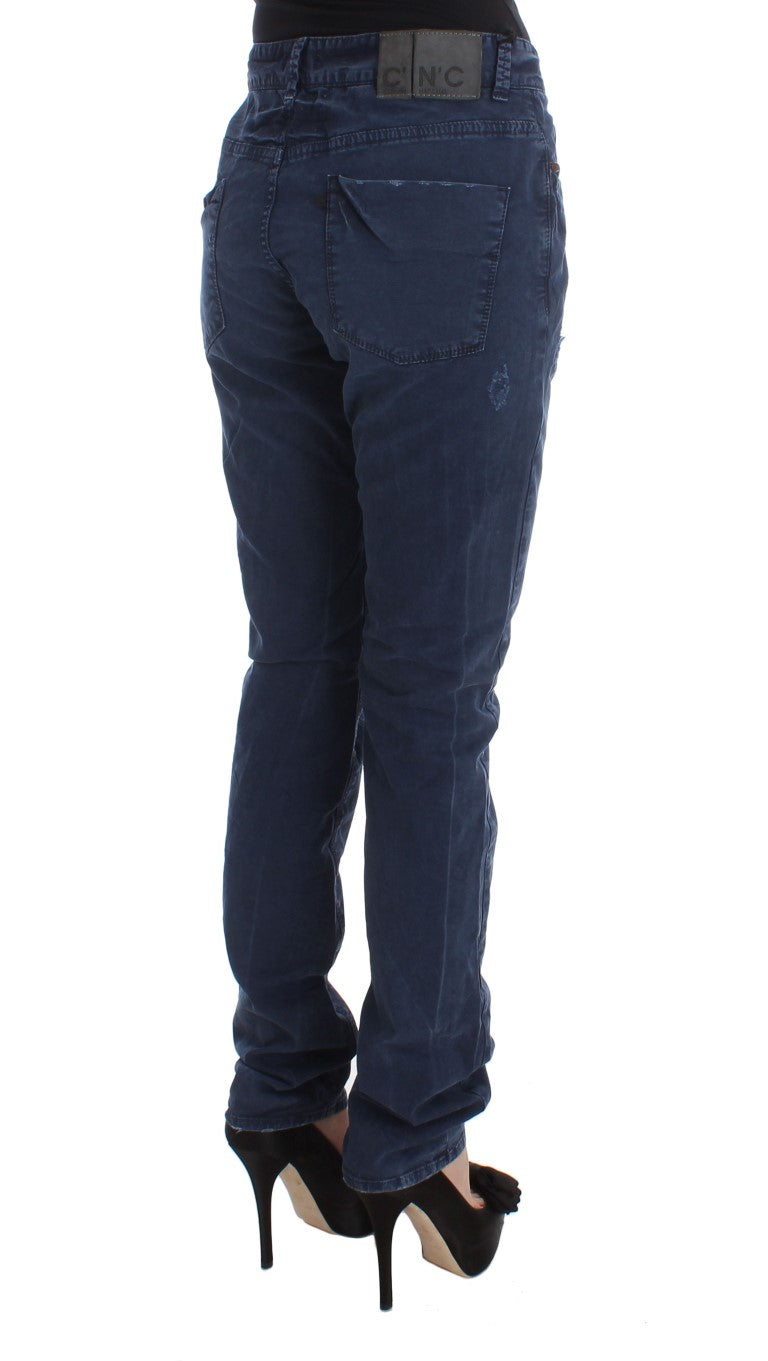 Schicke regelmäßige Fit Blue Denim Jeans