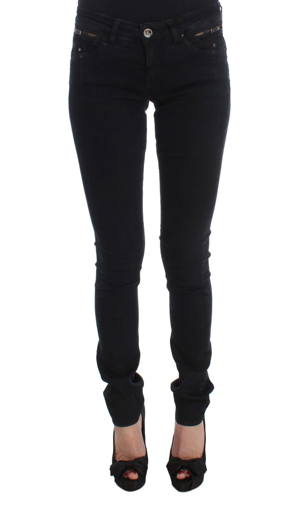 Sleek Slim Fit Designer Jeans en Black Classic