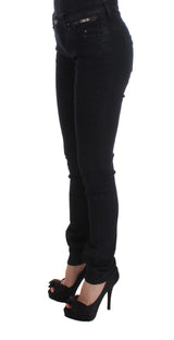 Sleek Slim Fit Designer Jeans en Black Classic