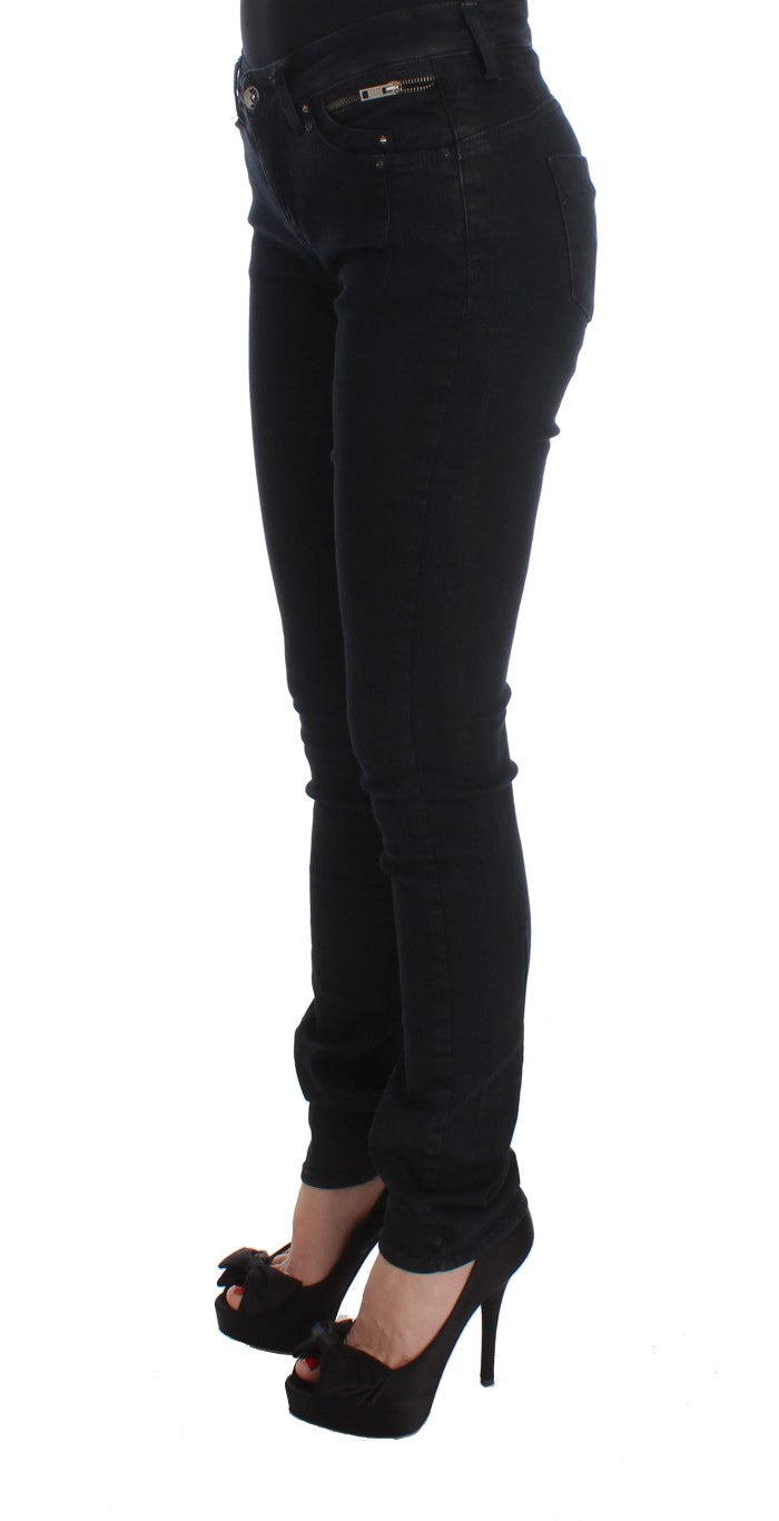 Jeans designer in forma slim elegante in nero classico