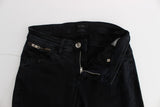 Jeans designer in forma slim elegante in nero classico