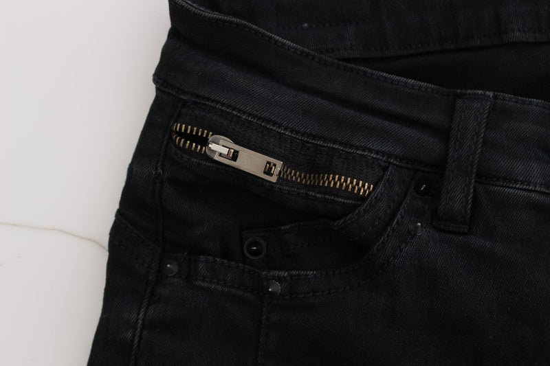 Jeans designer in forma slim elegante in nero classico