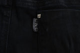 Schlanke schwarze, schlanke Fit -Designerjeans