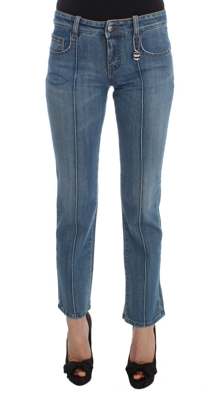 Chic Slim Fit Blue Jeans für die moderne Frau