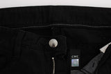 Jeans di cotone chic black slim fit con cerniera