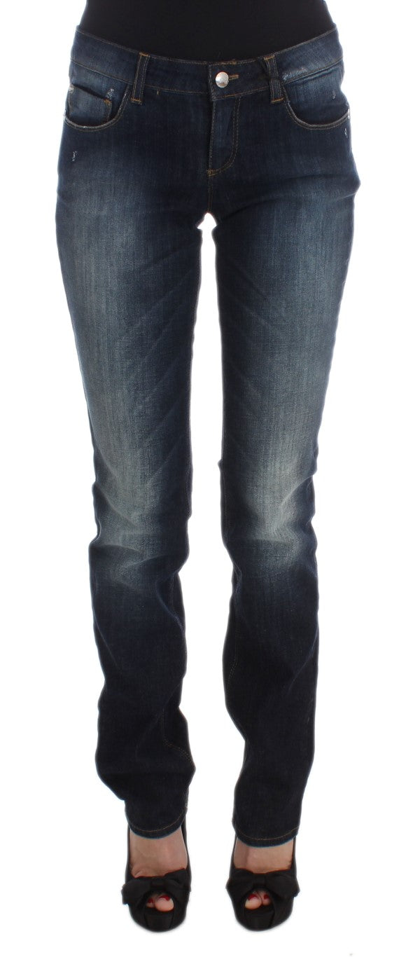 Jeans di design blu eleganti in forma slim