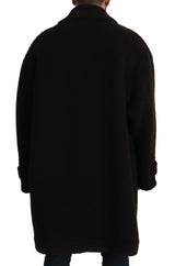 Elegante schwarze Alpaka -Wolle Mischjacke