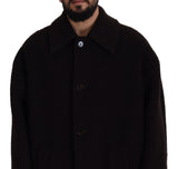 Elegante schwarze Alpaka -Wolle Mischjacke