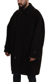 Elegante schwarze Alpaka -Wolle Mischjacke