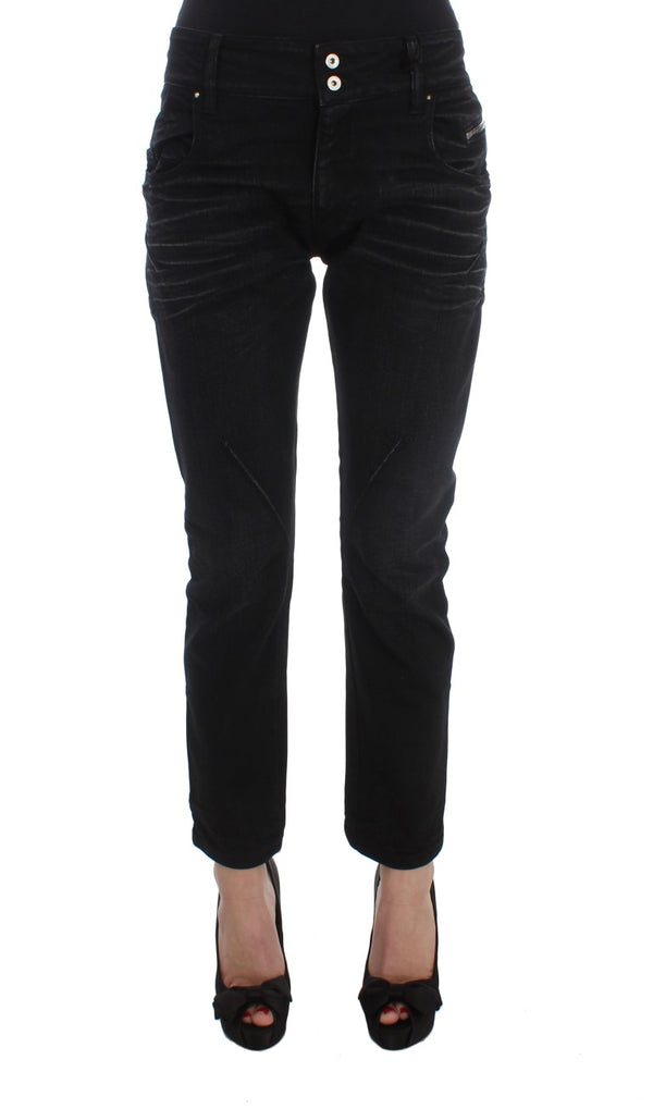 Elegante schwarze schlampige Fit -Jeans für Trendsetters