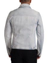 Elegante chaqueta de mezclilla azul claro