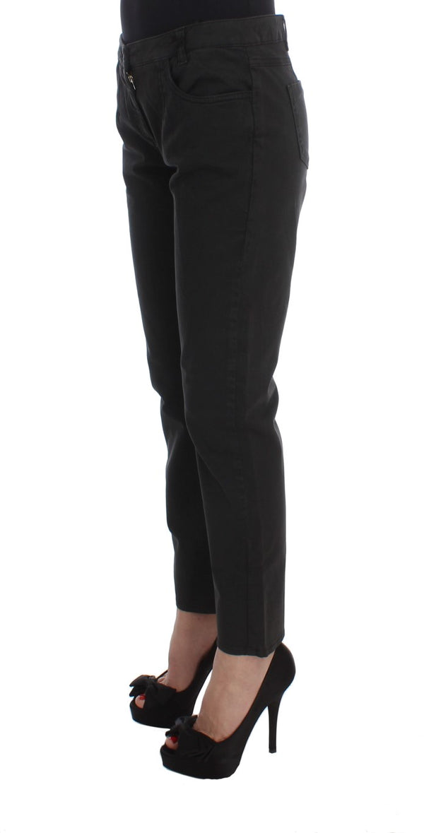 Jeans de mezclilla de ajuste regular negro elegante