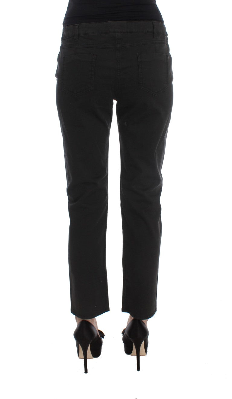 Jeans de mezclilla de ajuste regular negro elegante