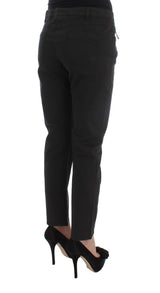 Jeans de mezclilla de ajuste regular negro elegante