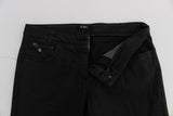 Jeans de mezclilla de ajuste regular negro elegante