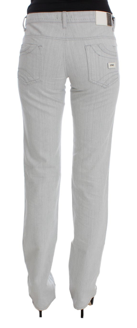 Jeans de créateurs chics slim gris chic