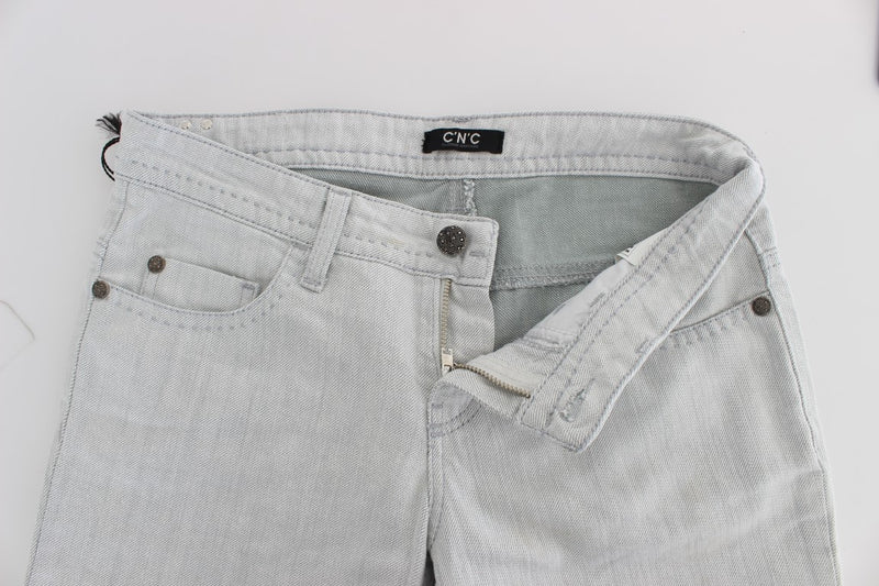 Jeans de créateurs chics slim gris chic