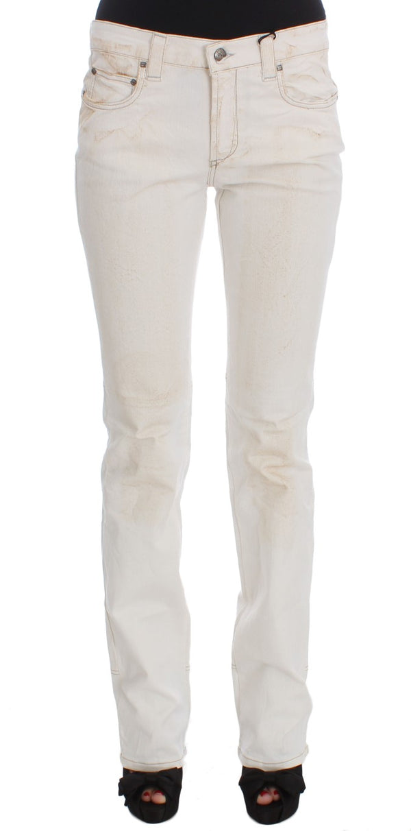 Jeans de créateurs slim blanc chic